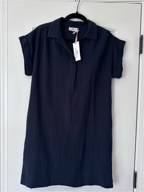 Vineyard Vines Black Short-Sleeve Dress, Size S
